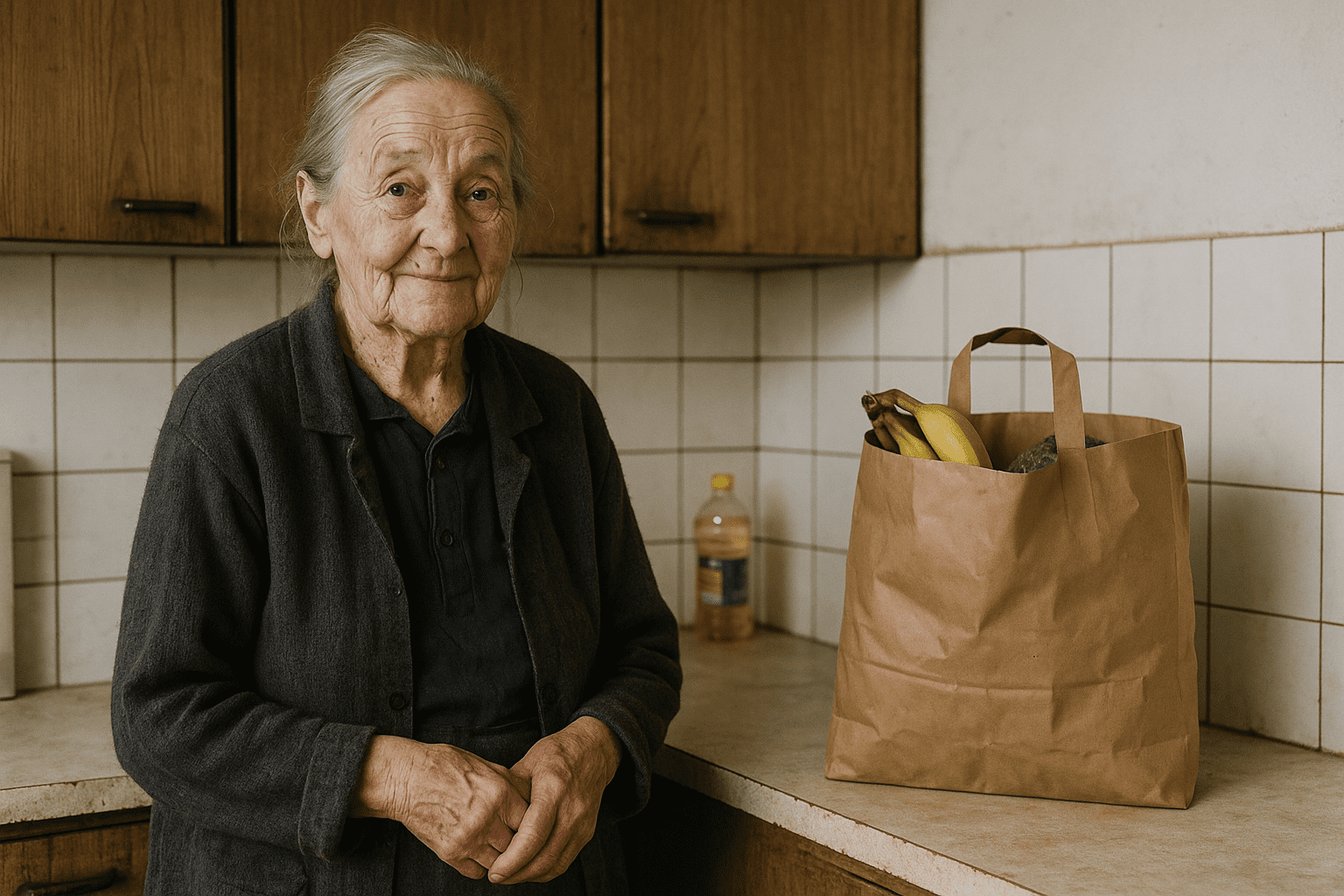 Ingrid (82) war Krankenschwester. Jetzt reicht die Rente kaum für den Einkauf. Eine Nachlass-Spende ermöglicht ihr monatlich Lebensmittelgutscheine.